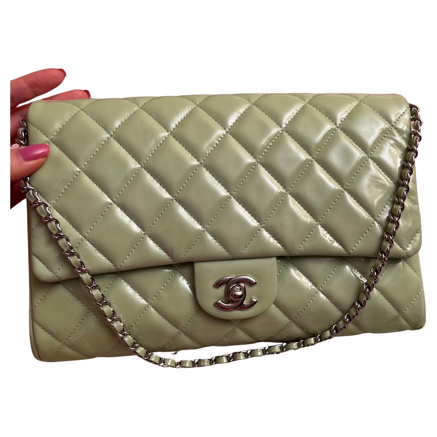 Chanel Mint Patent shoulder bag For Sale