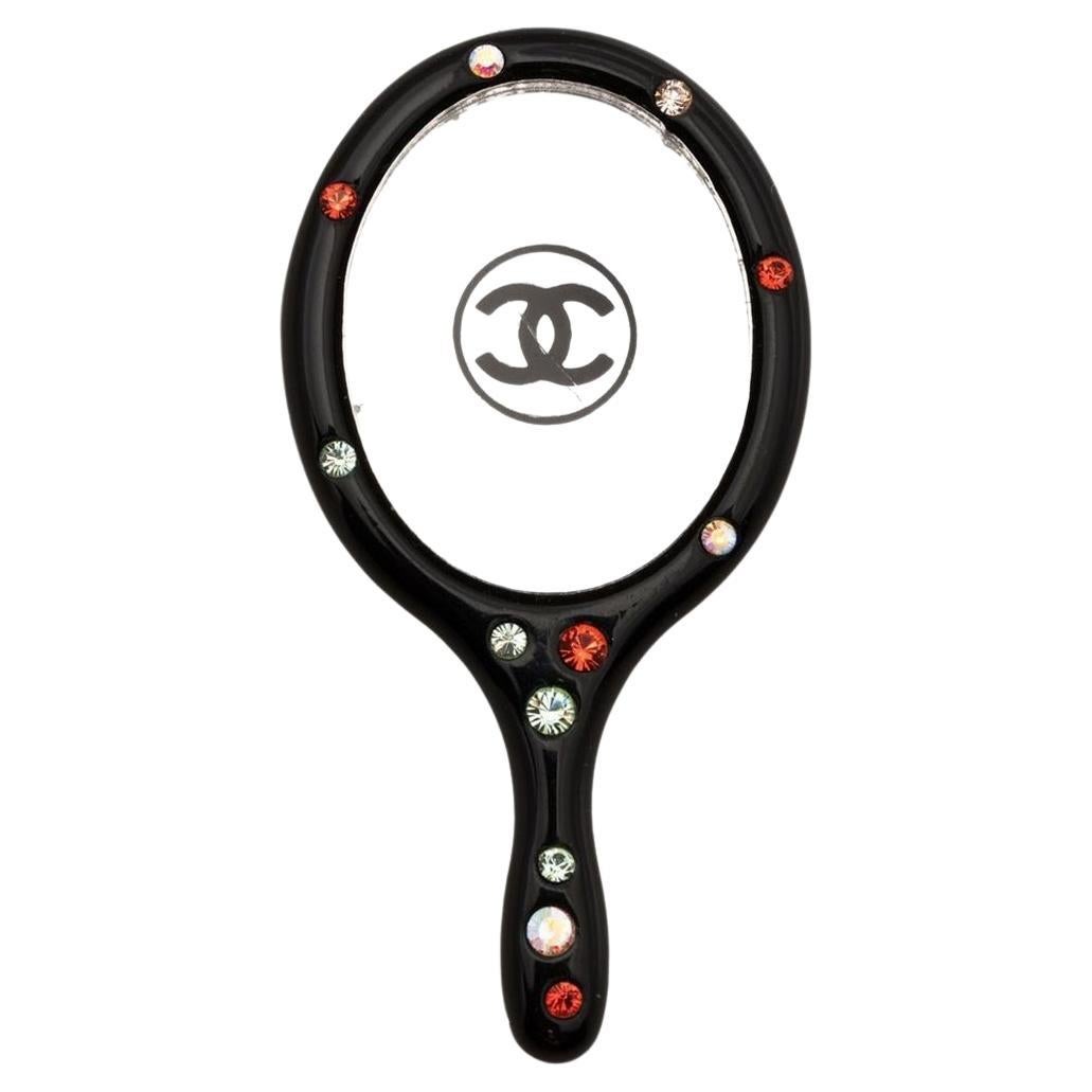 Chanel Mirror pin with small rhinestones For Sale