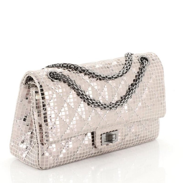 Chanel Mirror Reissue 2.55 Flap Bag Quilted Suede with Calfskin 225 at 1stDibs