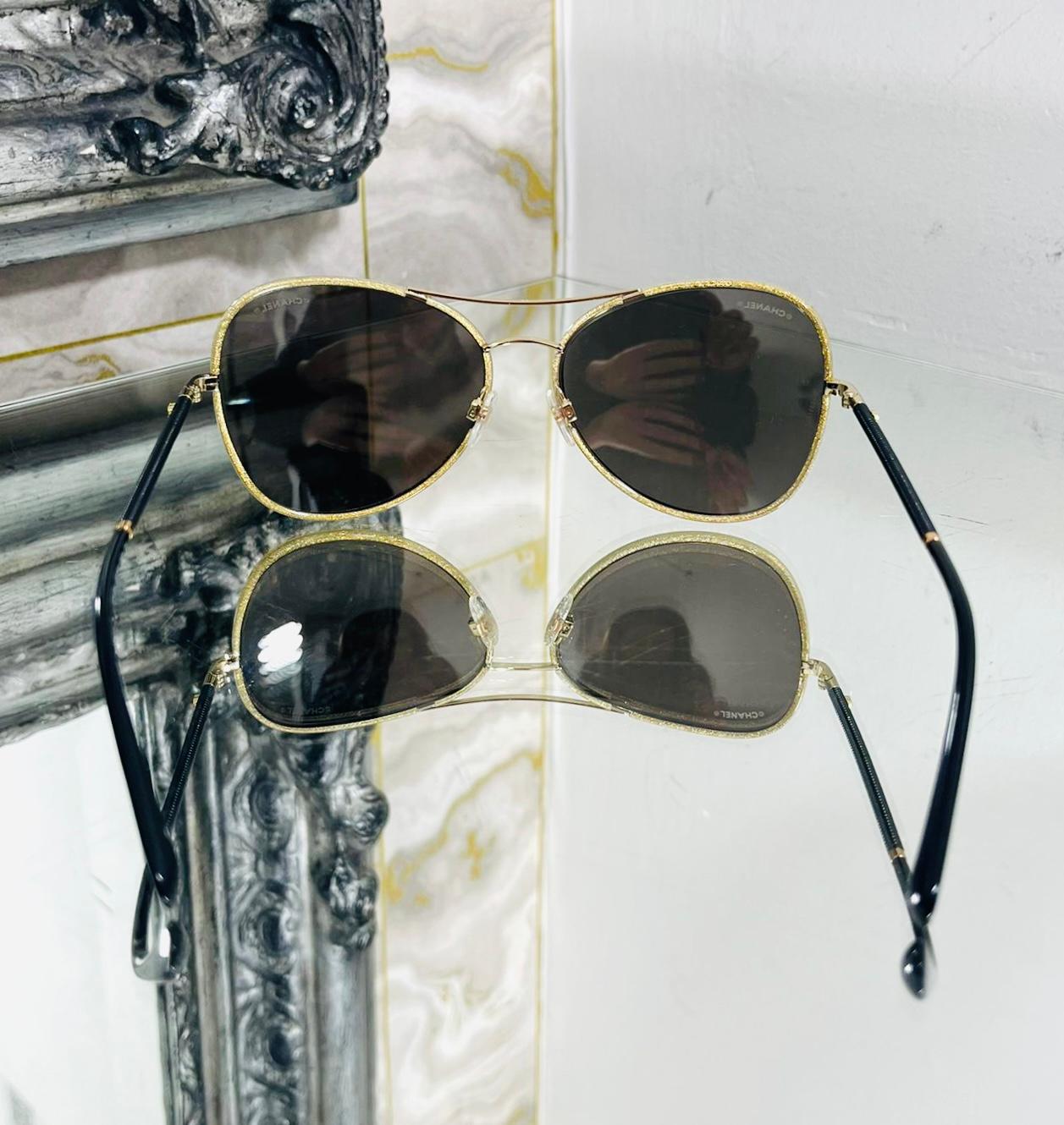 Chanel Mirrored Pilot Sunglasses 2