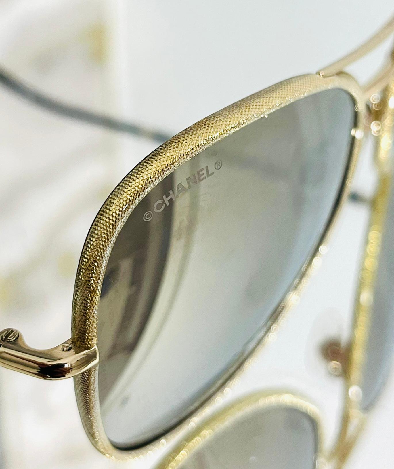 Chanel Mirrored Pilot Sunglasses 4