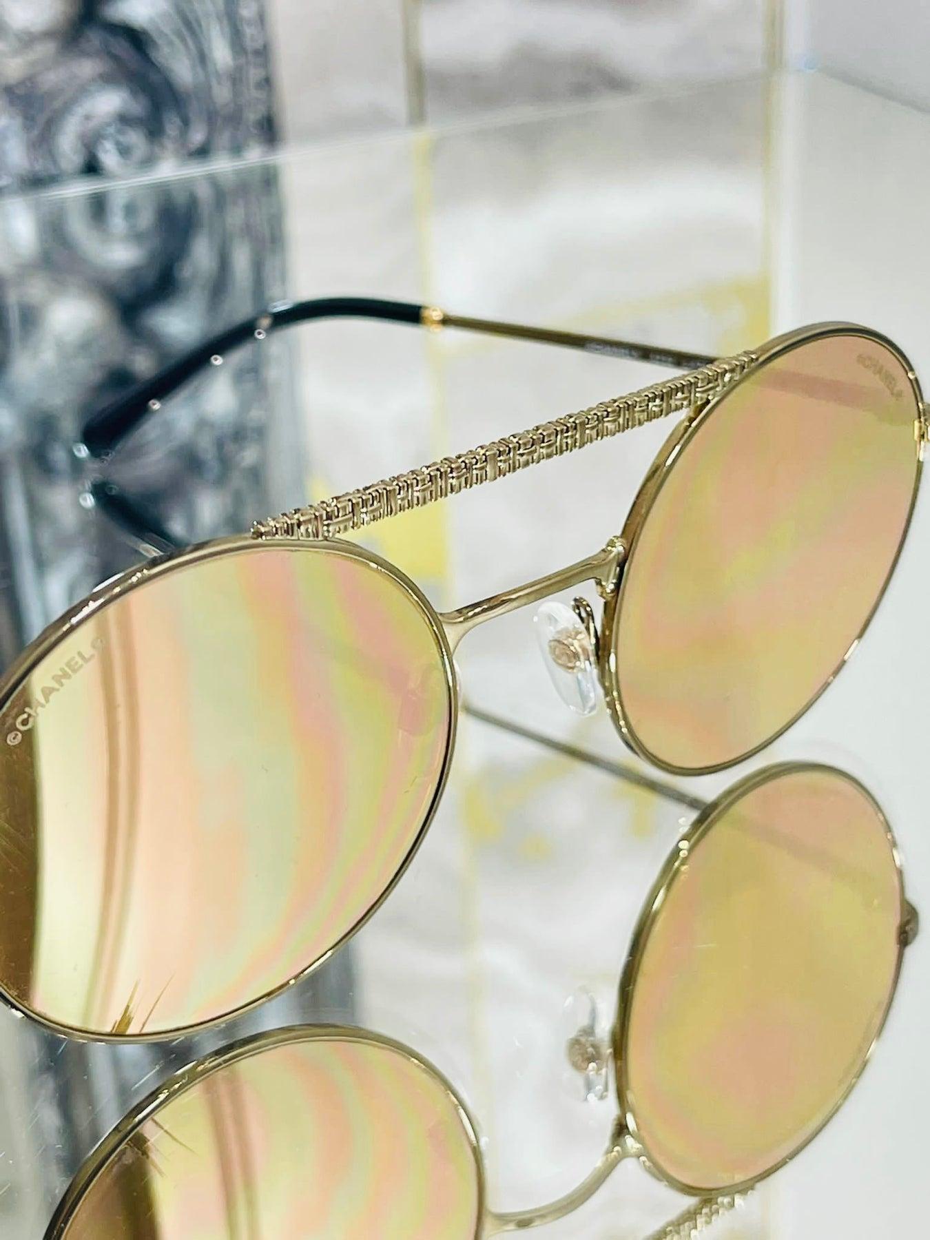 Chanel Verspiegelte runde Sonnenbrille Damen im Angebot