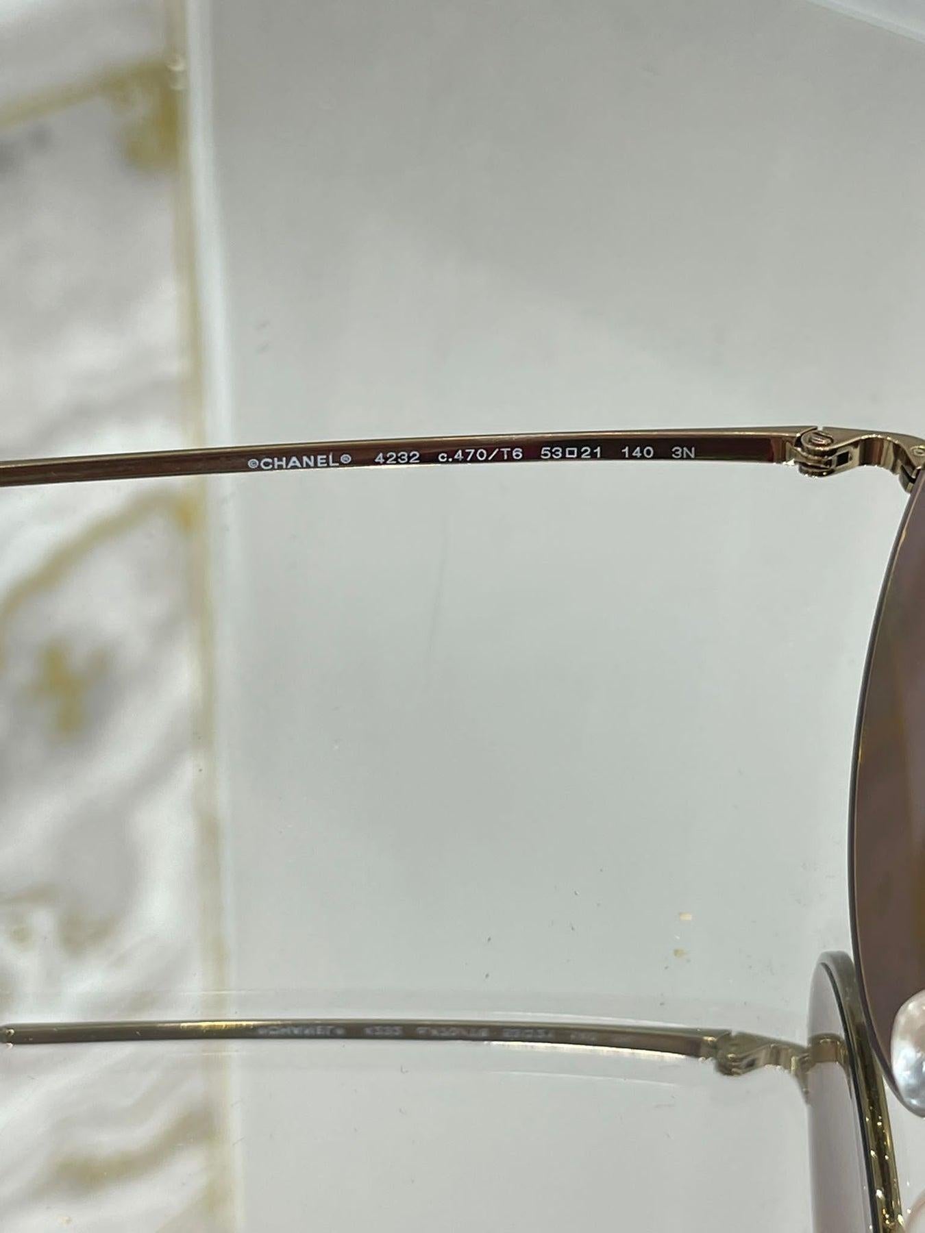 Chanel Verspiegelte runde Sonnenbrille im Angebot 3