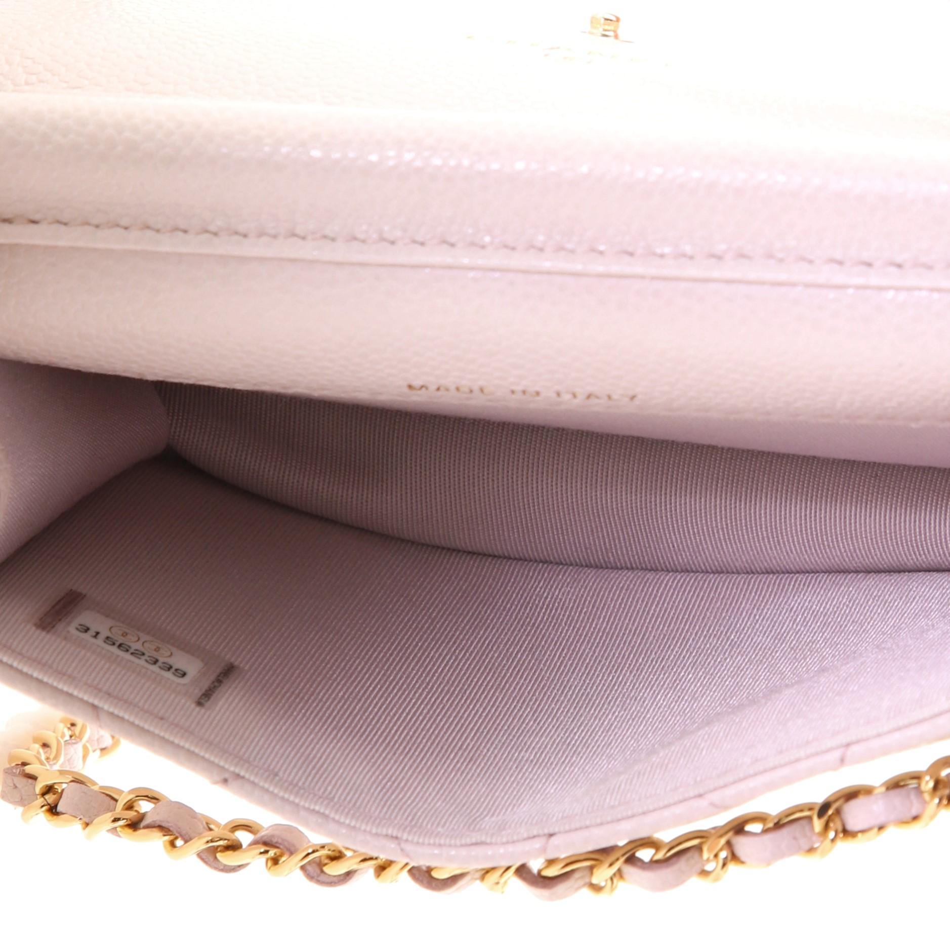 Chanel Miss Coco Riemen-Klappen-Clutch mit Kette gesteppt Kaviar Mini 1