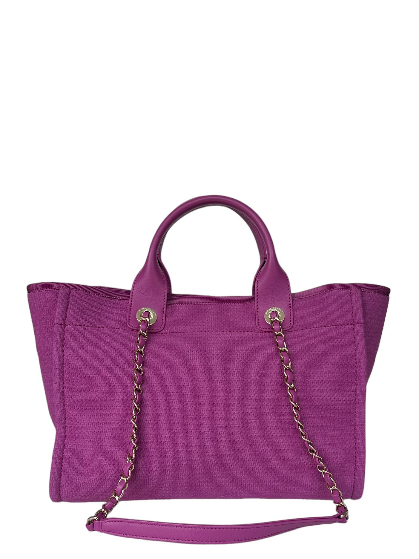 Chanel Mixed Fibers Magenta Kleine Deauville Tragetasche