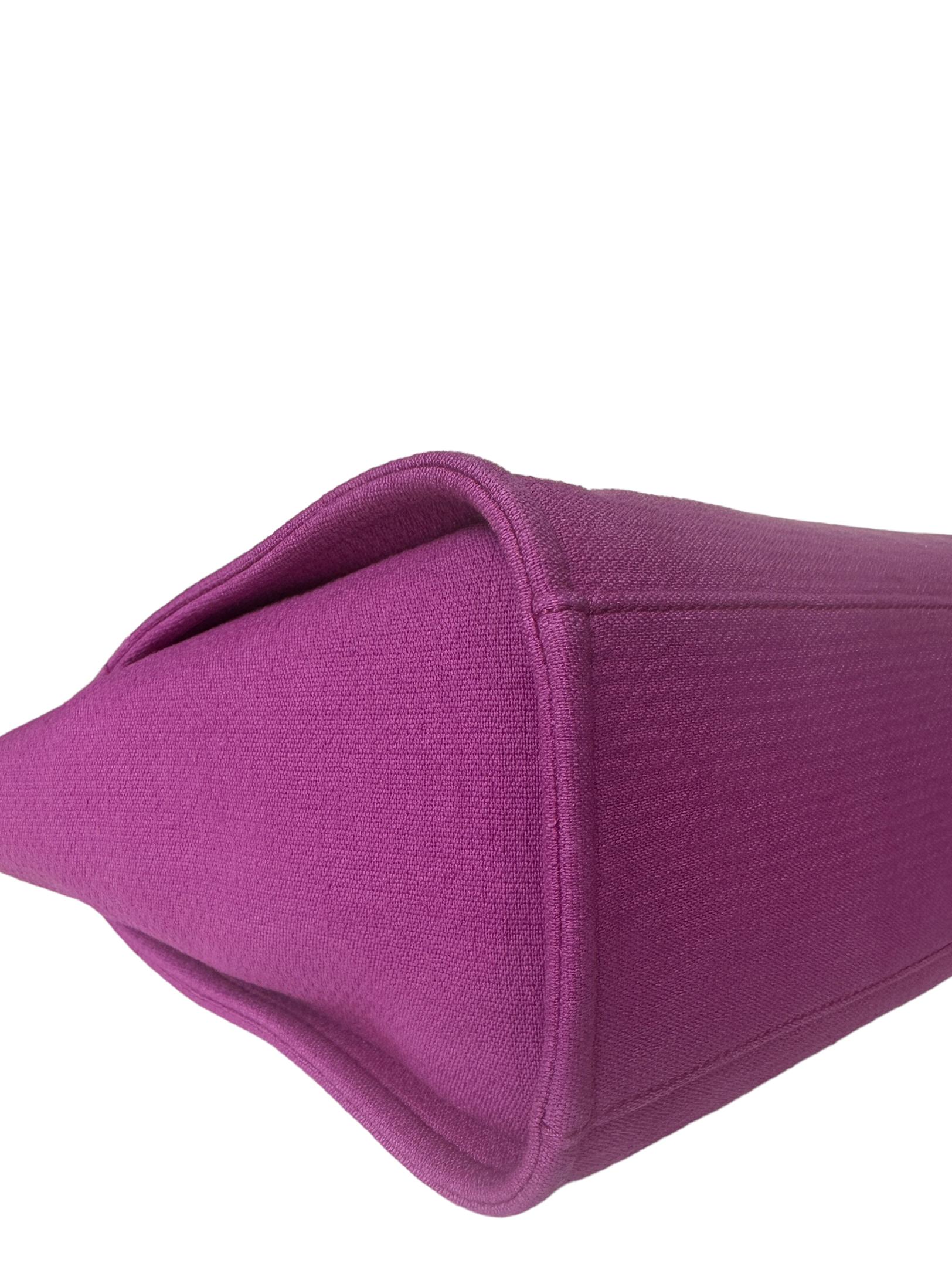 Chanel Mixed Fibers Magenta Kleine Deauville Tragetasche