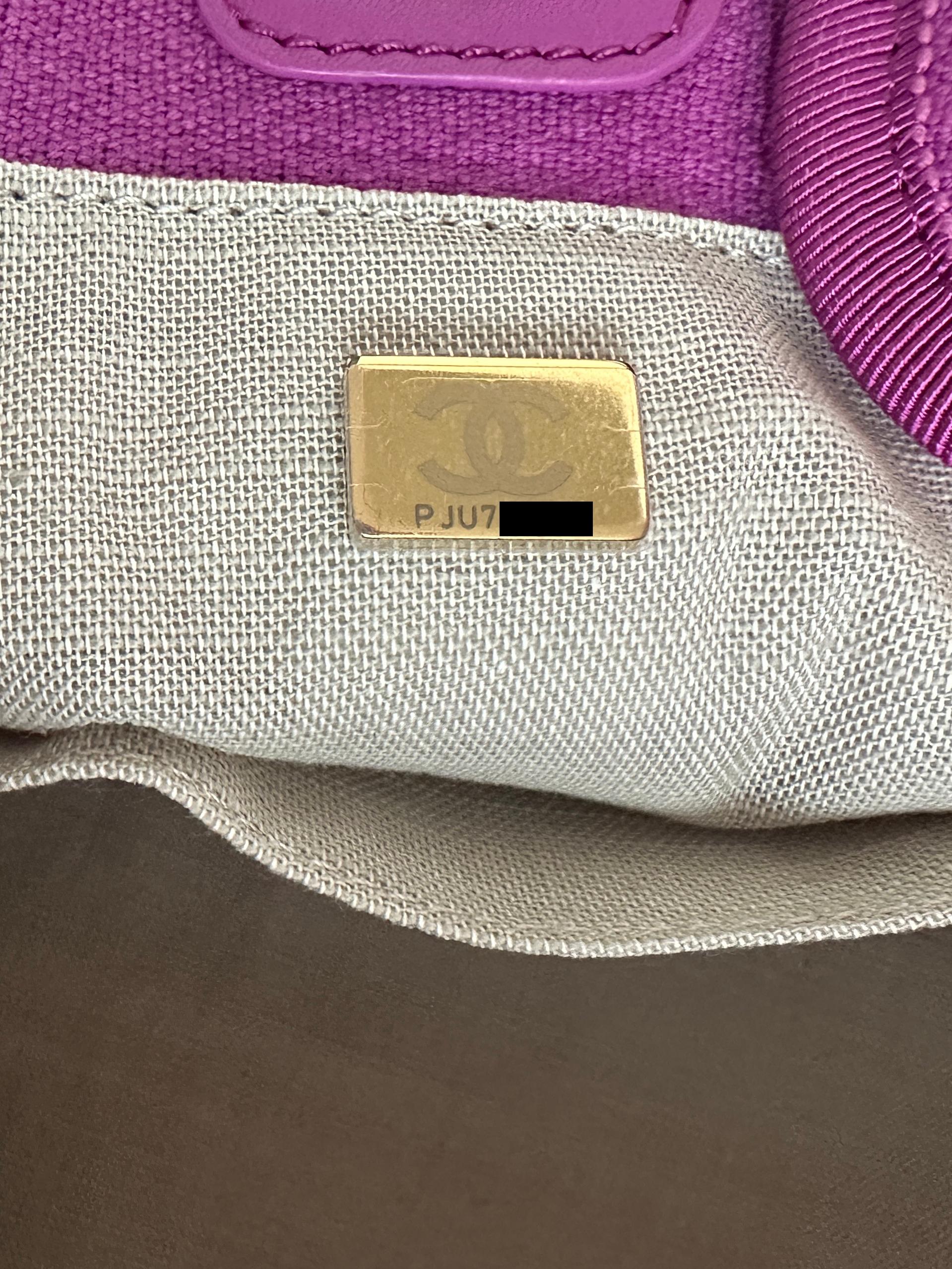 Chanel Mixed Fibers Magenta Small Deauville Tote Bag 2