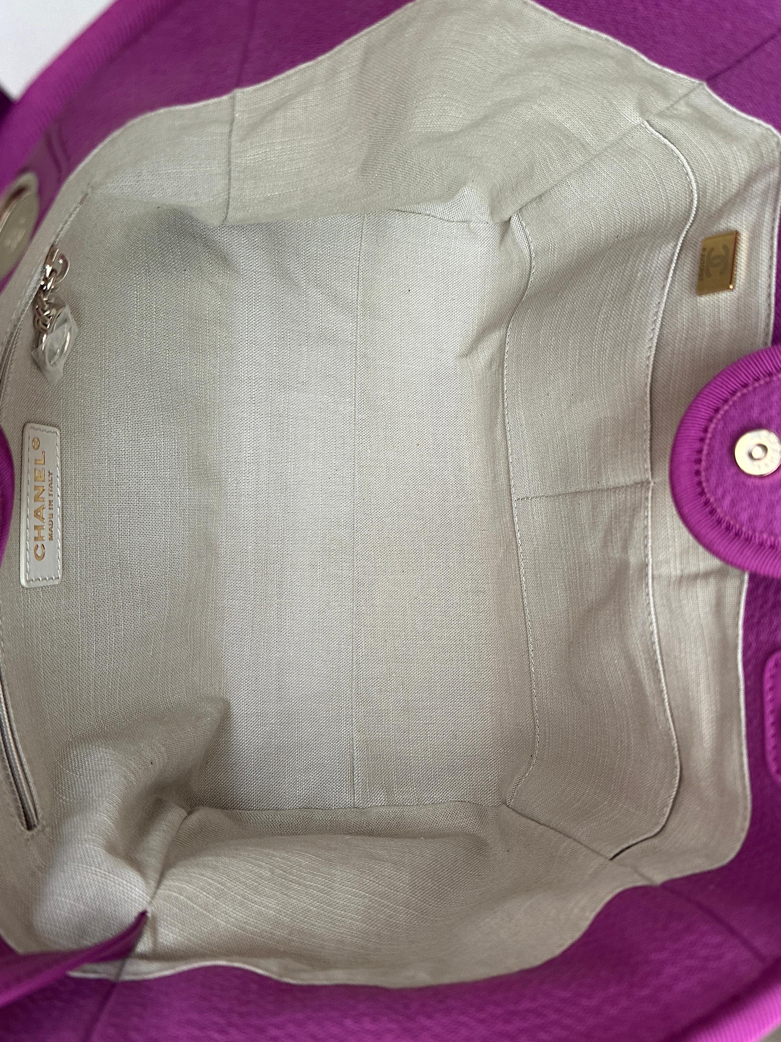 Chanel Mixed Fibers Magenta Small Deauville Tote Bag 3