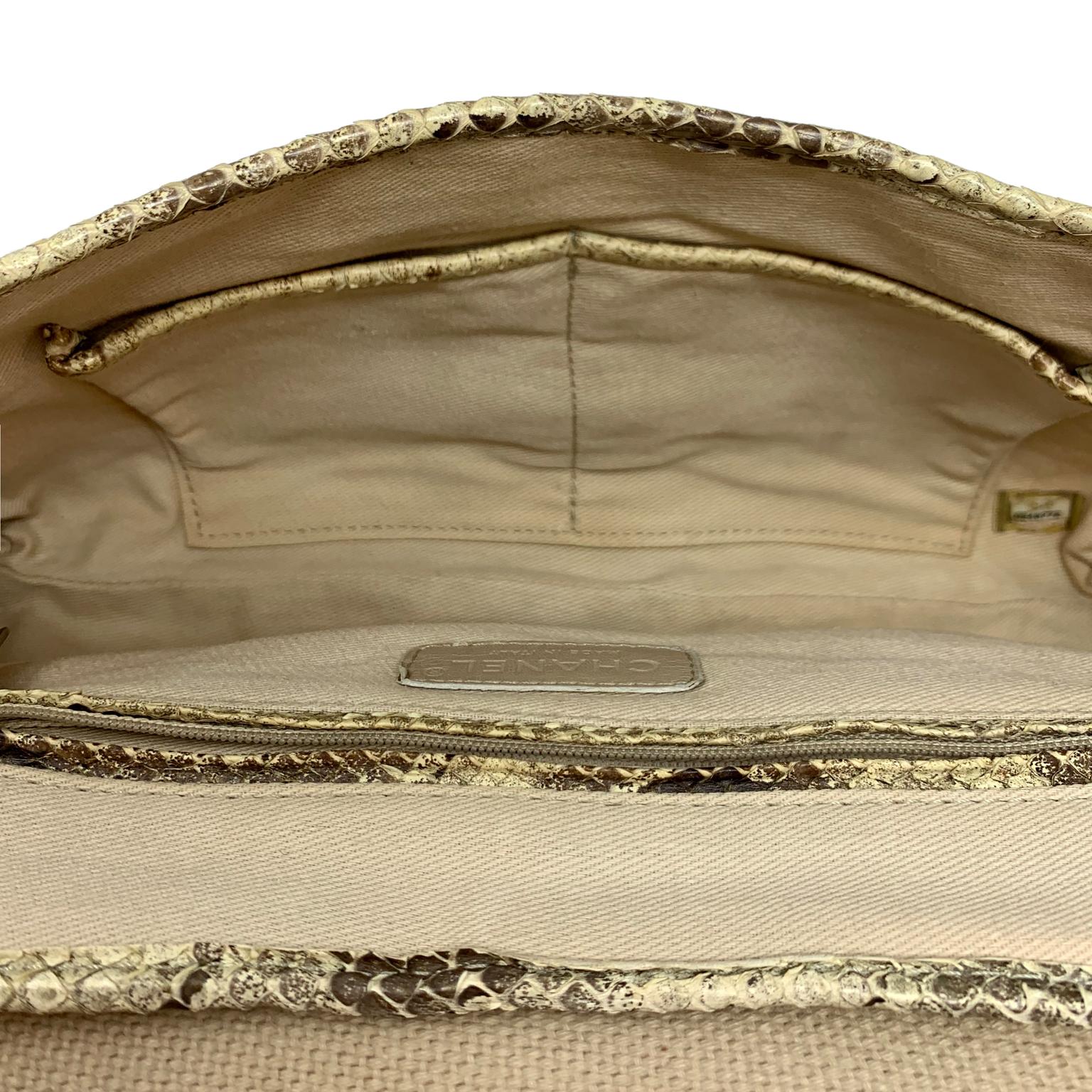 Chanel Mixed Media Snakeskin Flap Bag 8
