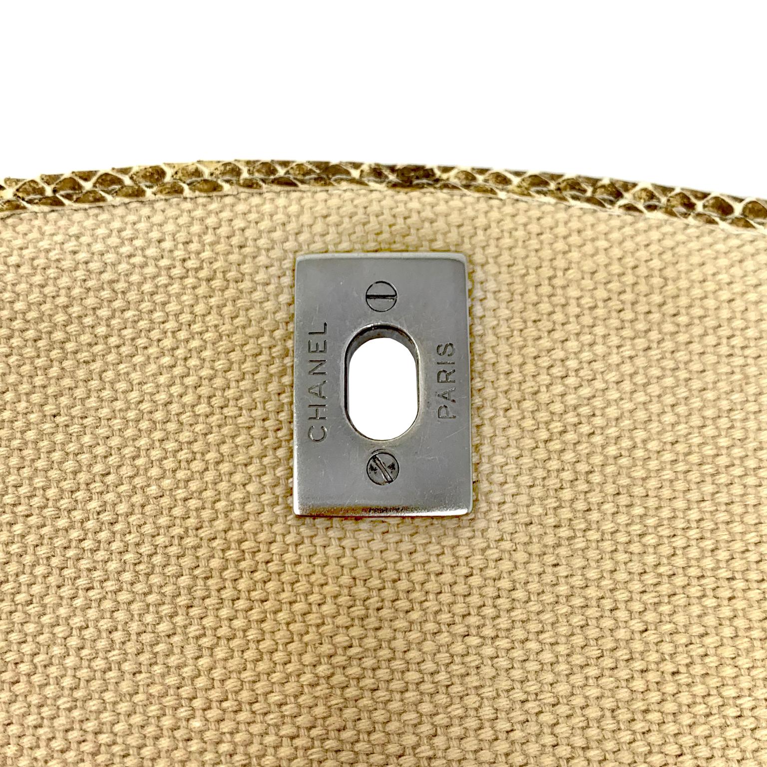 Chanel Mixed Media Snakeskin Flap Bag 10