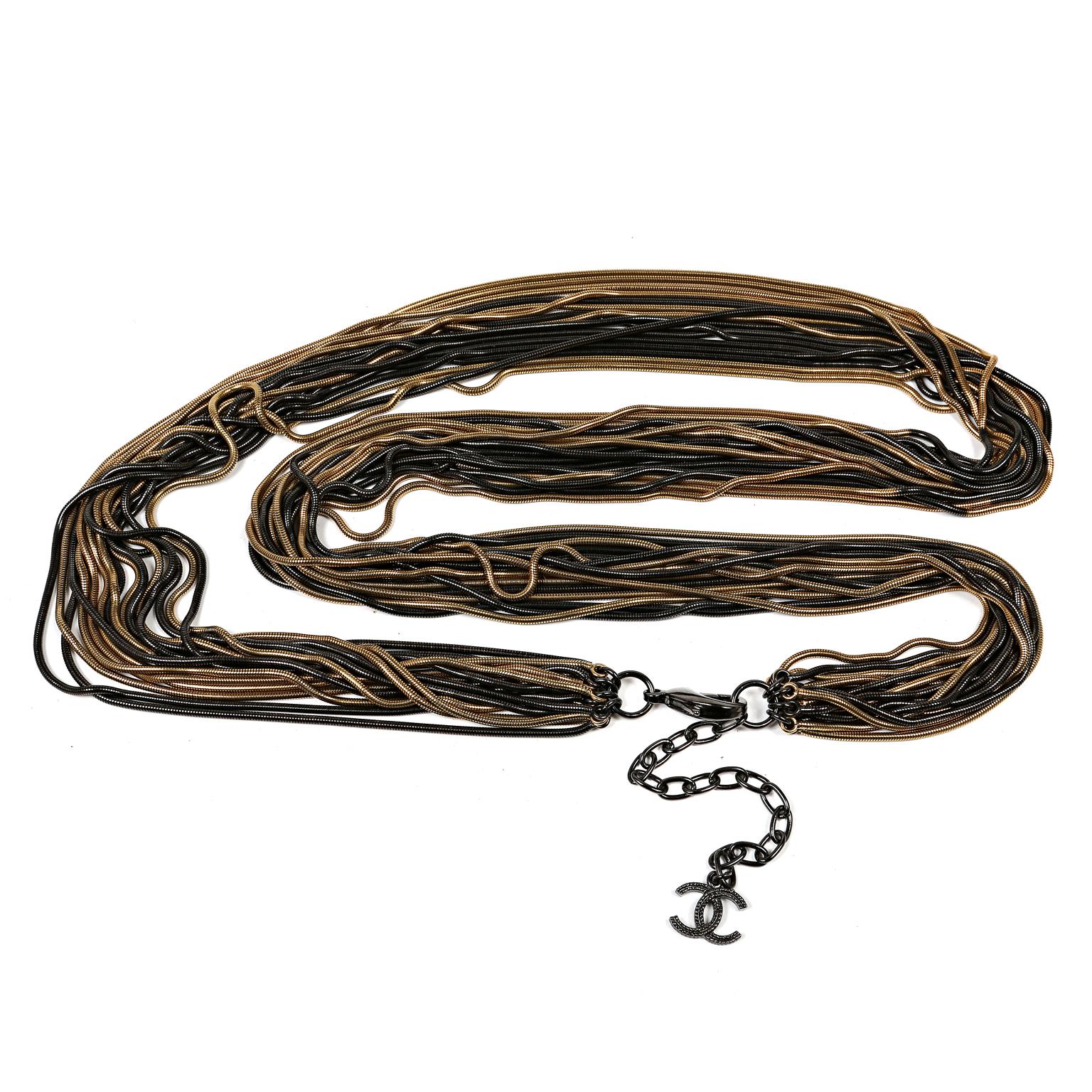 Chanel Mixed Metallic Snake Chain Necklace Belt In Excellent Condition For Sale In Palm Beach, FL