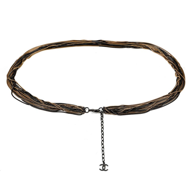 Chanel Mixed Metallic Snake Chain Necklace Belt For Sale at 1stDibs