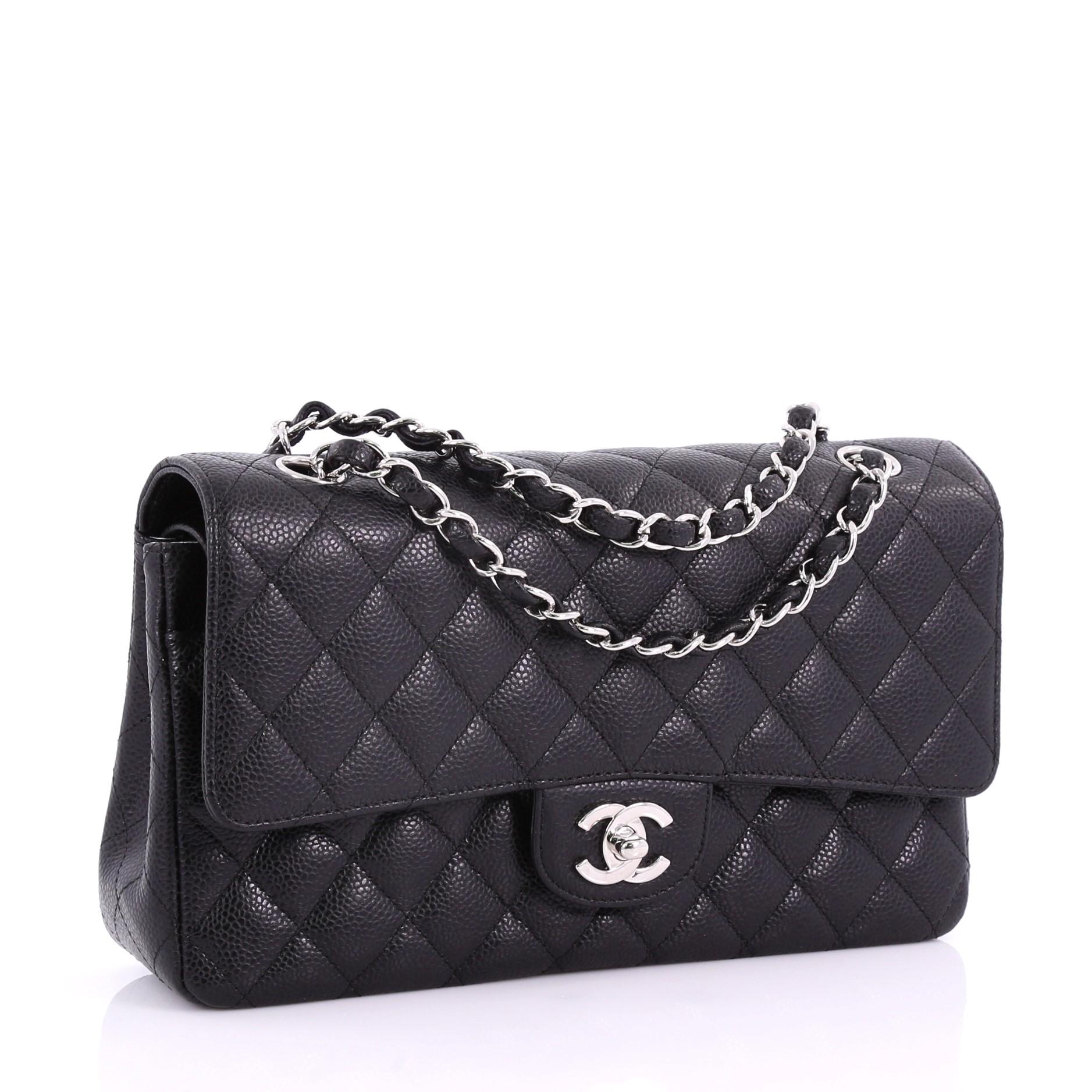 Black Chanel Mobile Art Classic Double Flap Quilted Caviar Medium