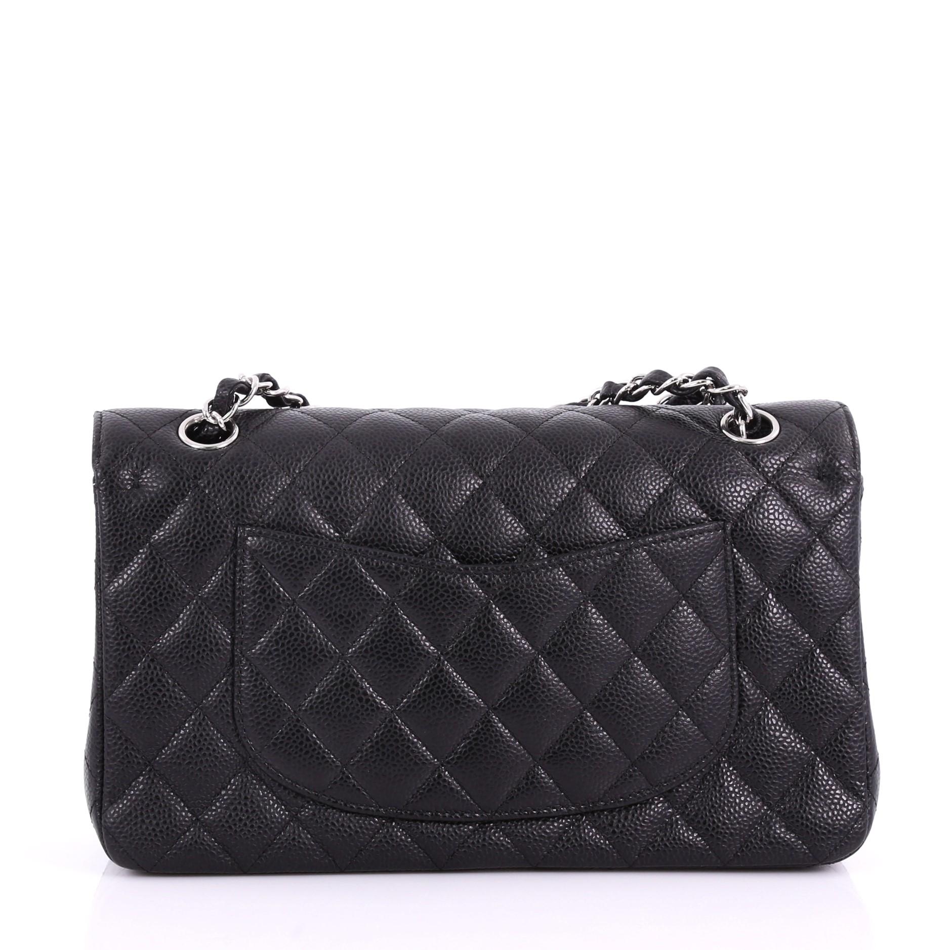 Chanel Mobile Art Classic Double Flap Quilted Caviar Medium In Good Condition In NY, NY