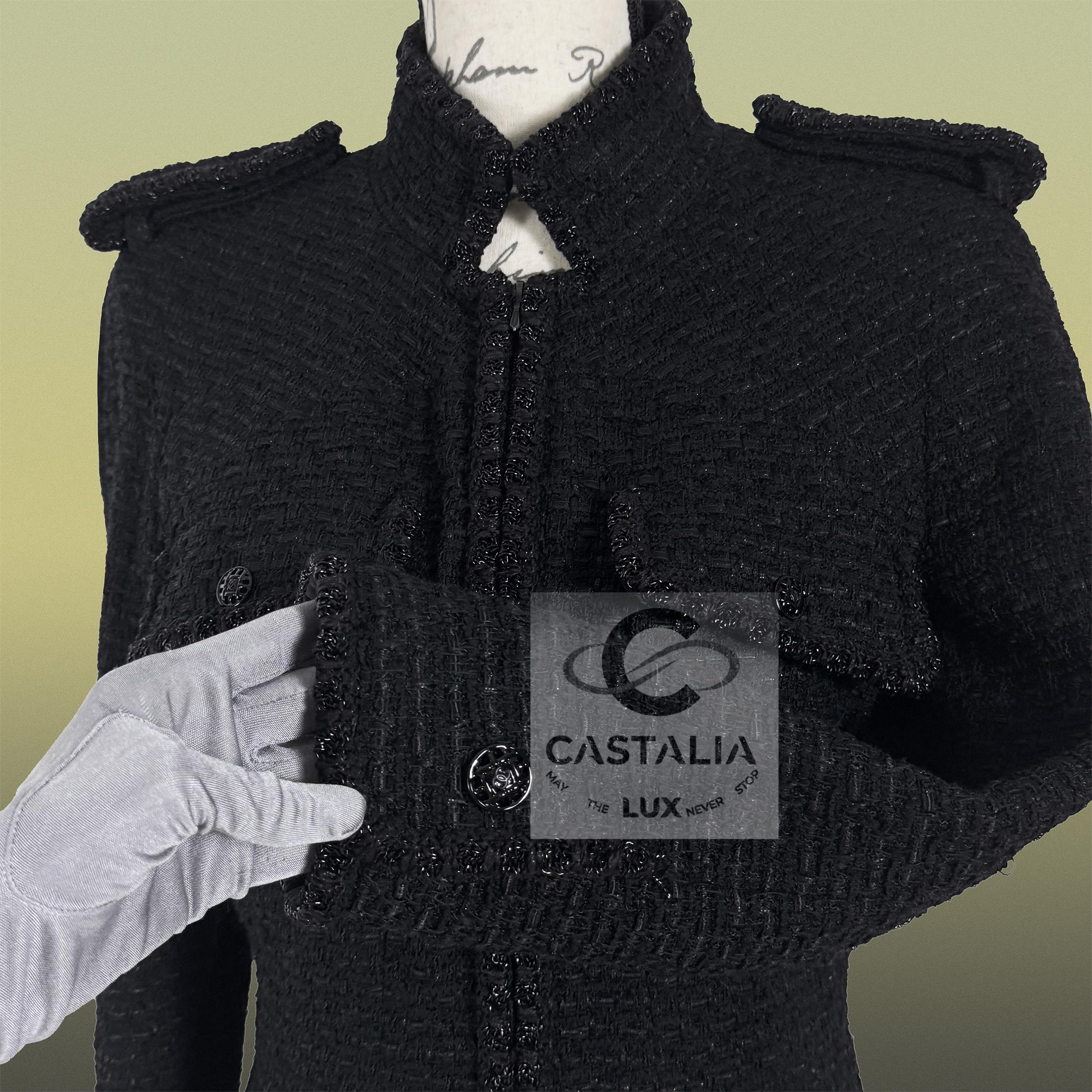 Chanel Modern Myth Icon Veste en tweed noir 38 FR en vente 6