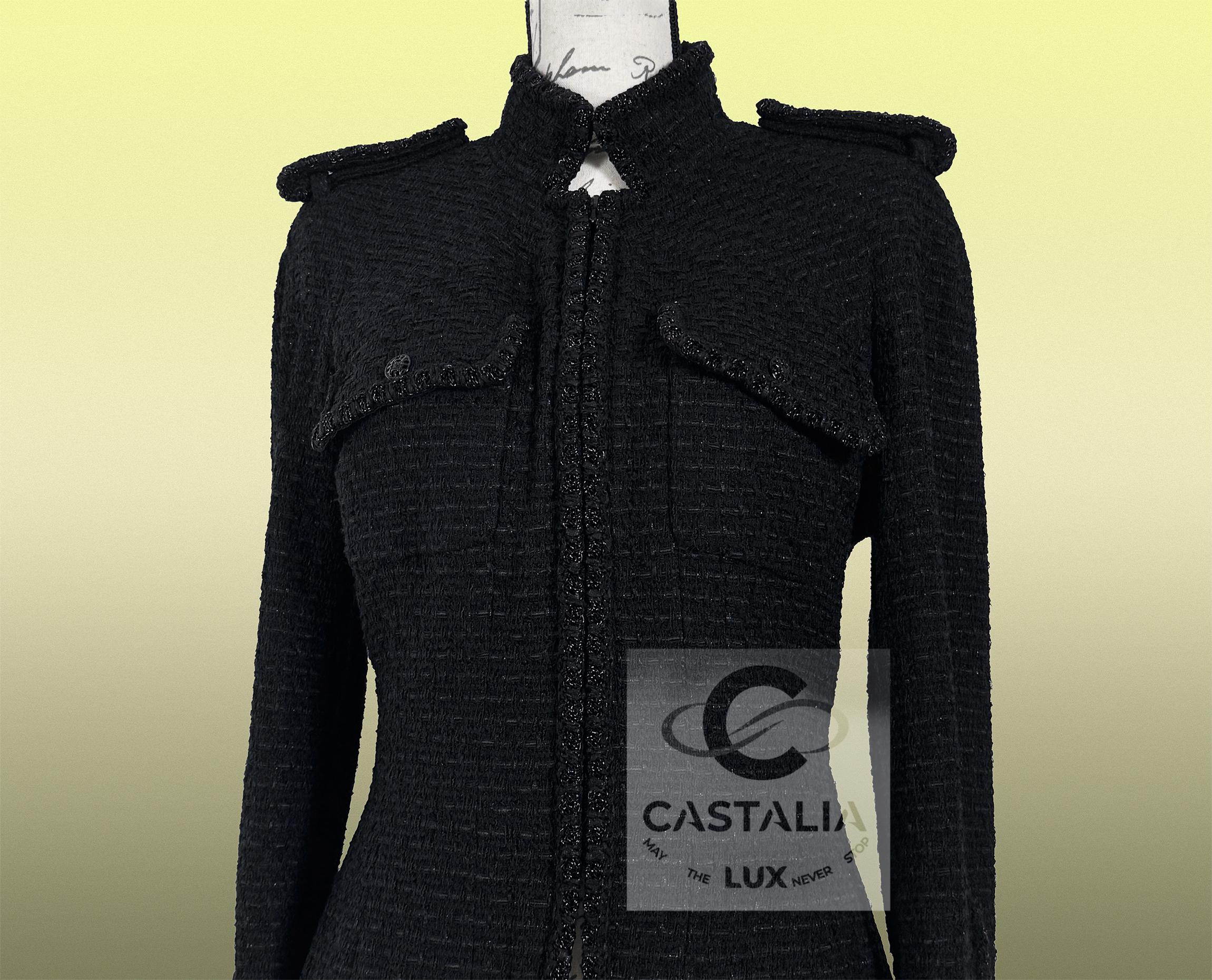 Chanel Modern Myth Icon Veste en tweed noir 38 FR en vente 7
