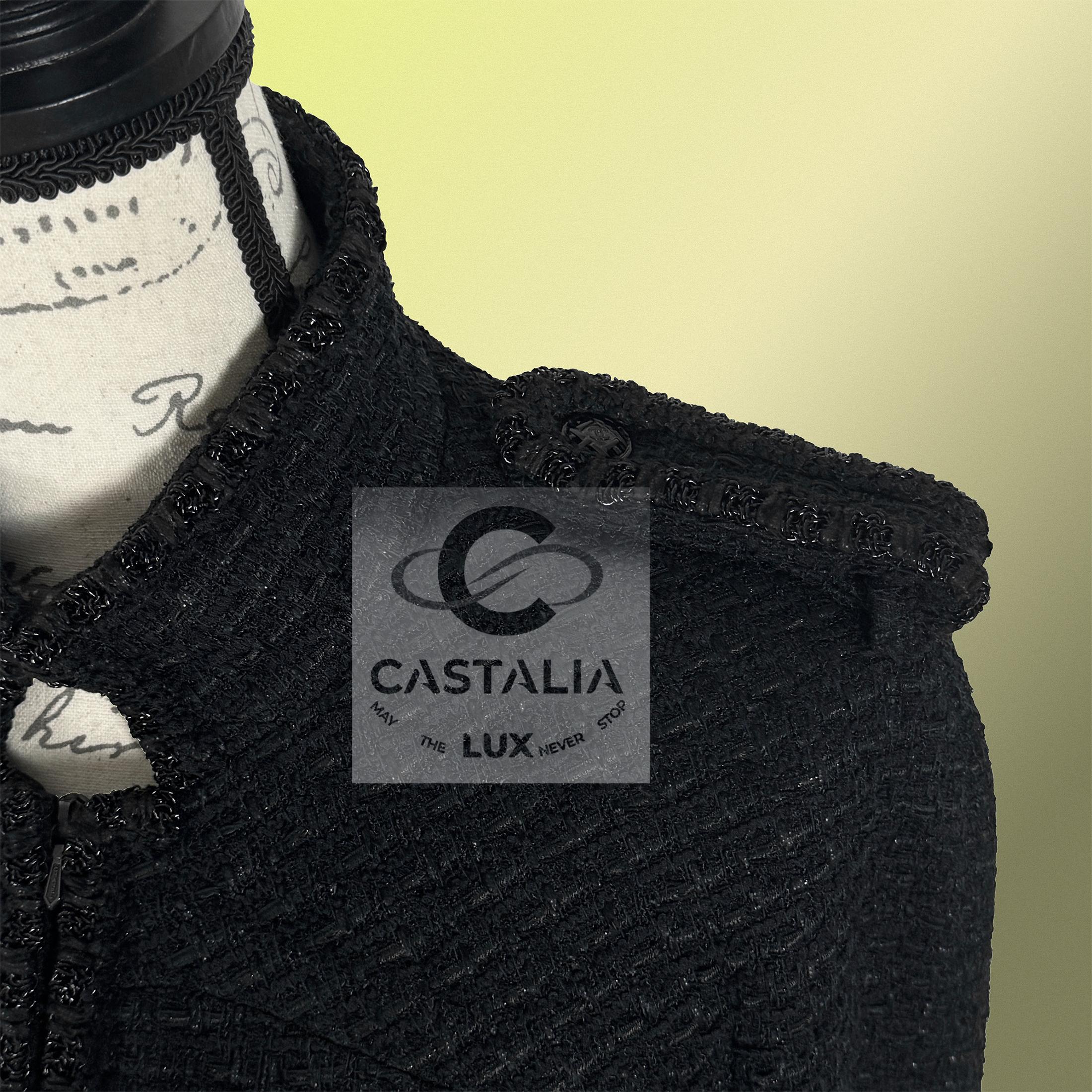 Chanel Modern Myth Icon Veste en tweed noir 38 FR en vente 8