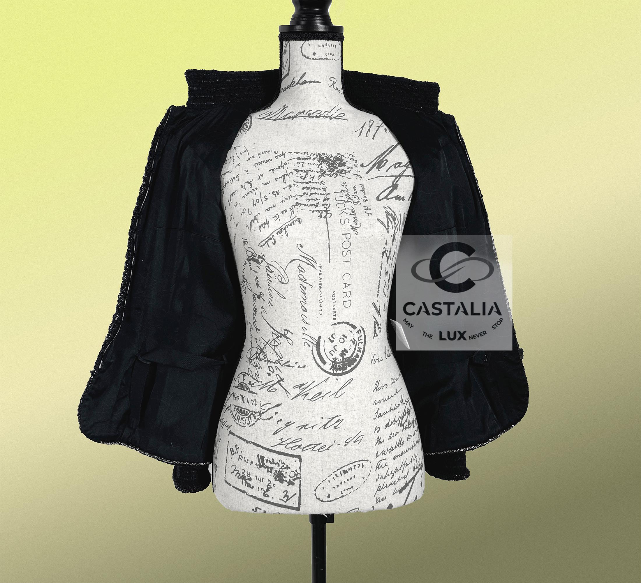 Chanel Modern Myth Icon Veste en tweed noir 38 FR en vente 9