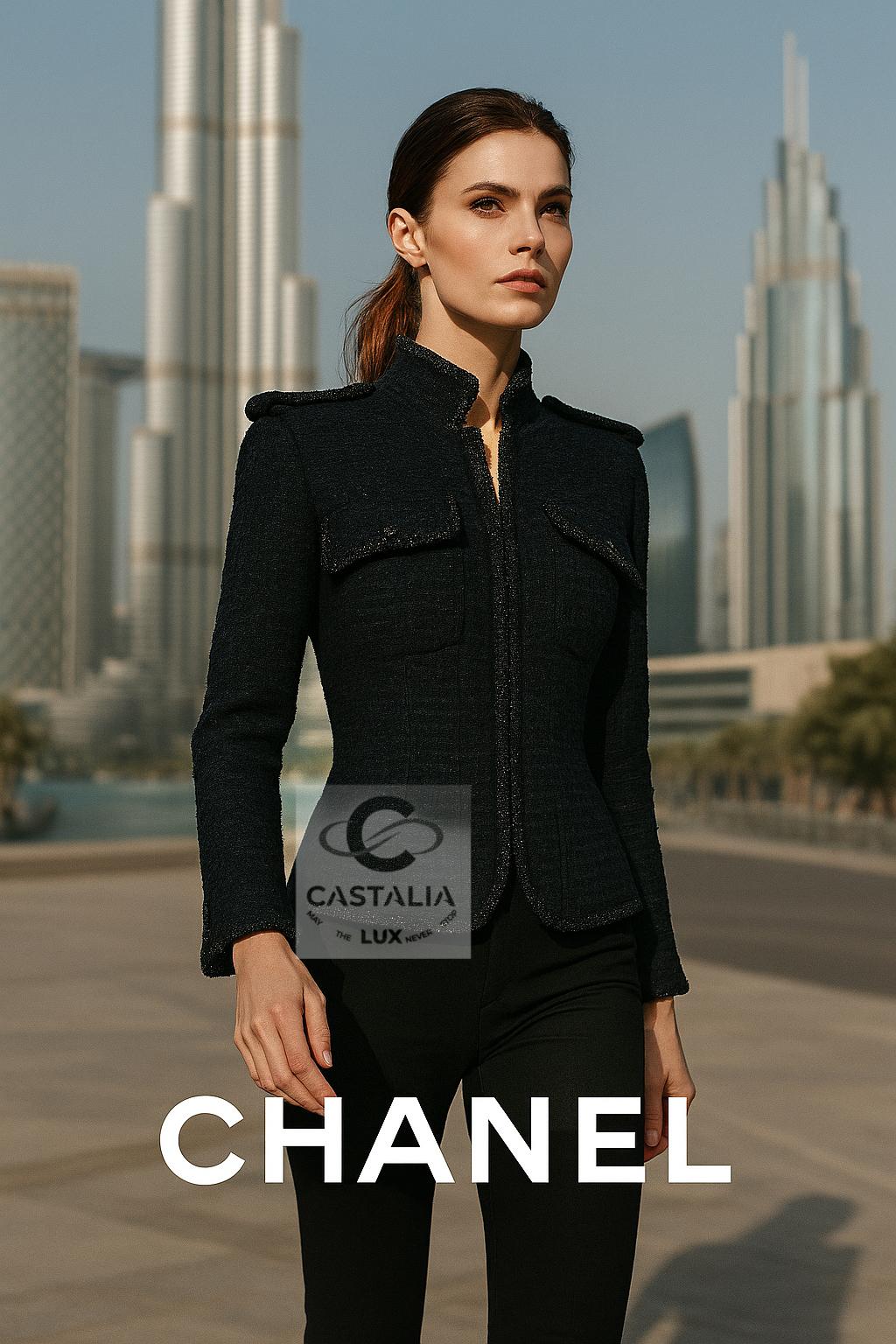 Chanel Modern Myth Icon Veste en tweed noir 38 FR en vente 4