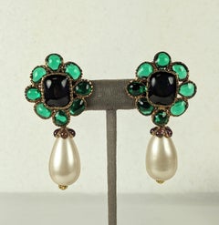 Chanel Moghul Pearl Drop Earrings, Maison Gripoix