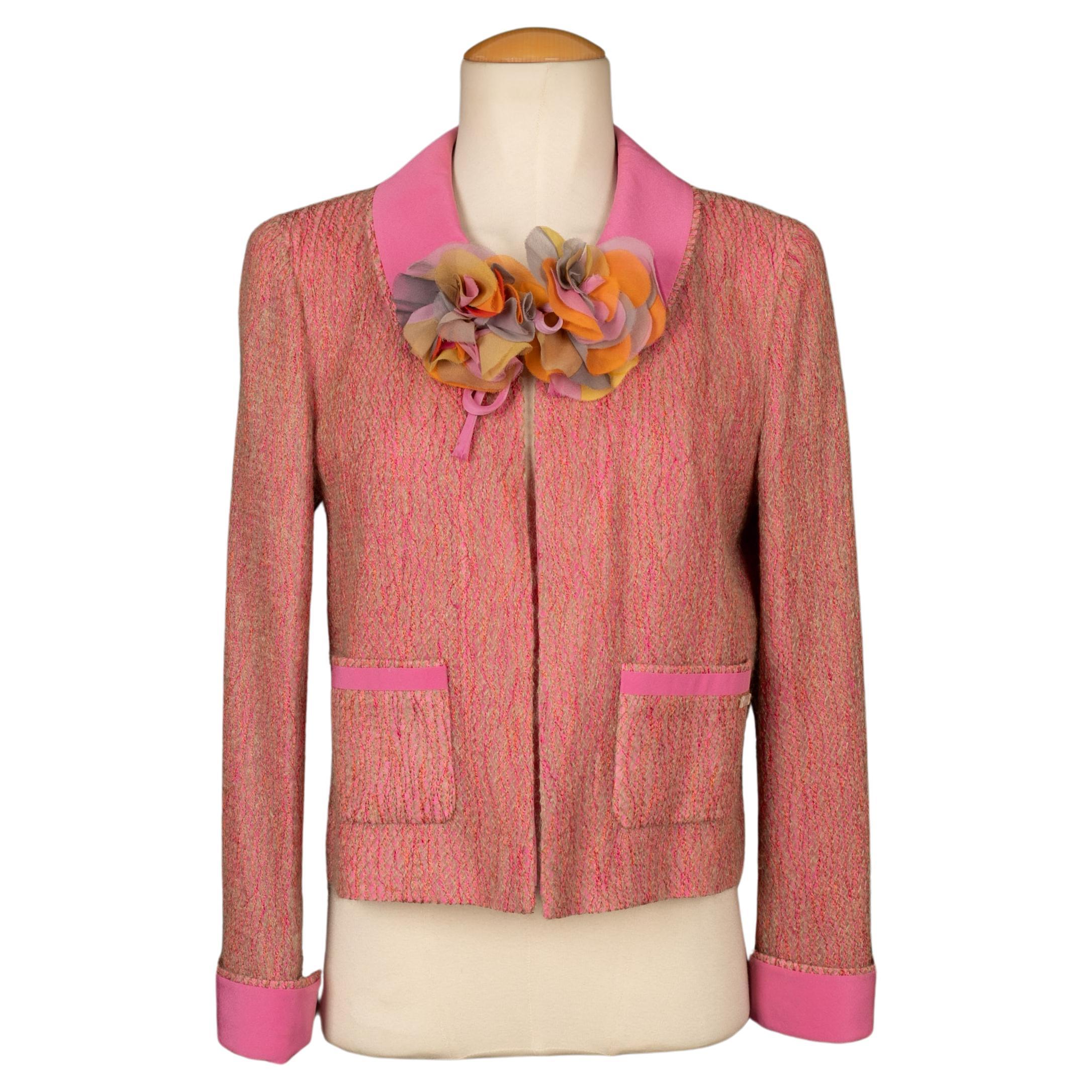 Chanel Mohair and Silk Pink Jacket With Silk Lining