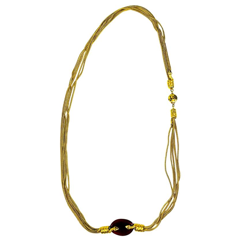 CHANEL Molton Glass Long Necklace By Goossens For Sale
