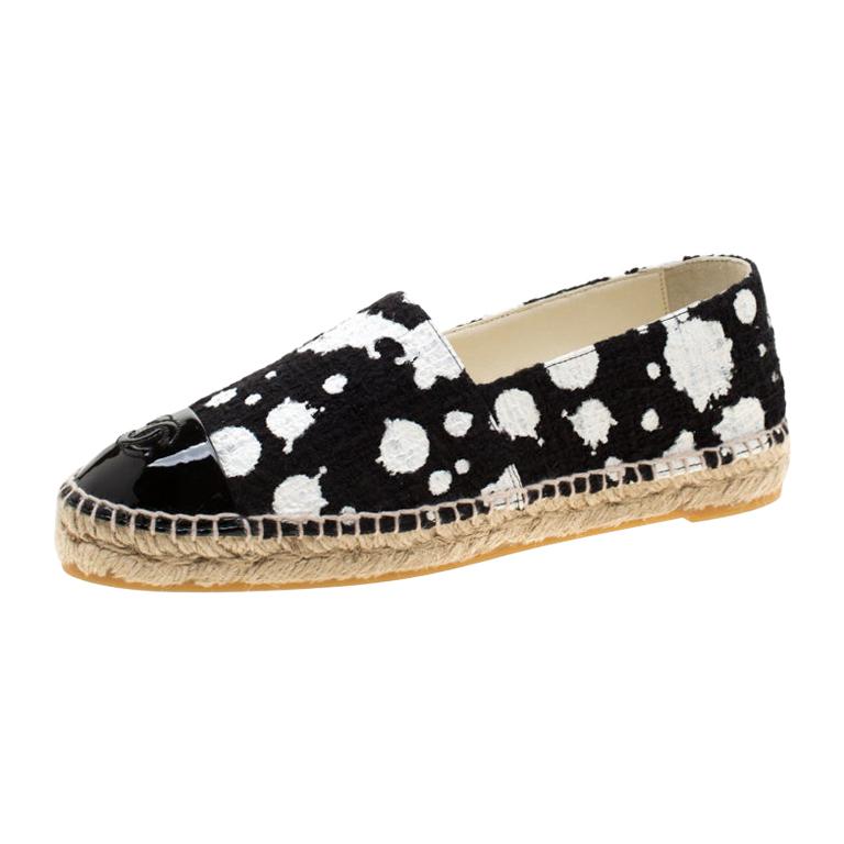 Chanel Blue Denim Cap Toe Espadrilles