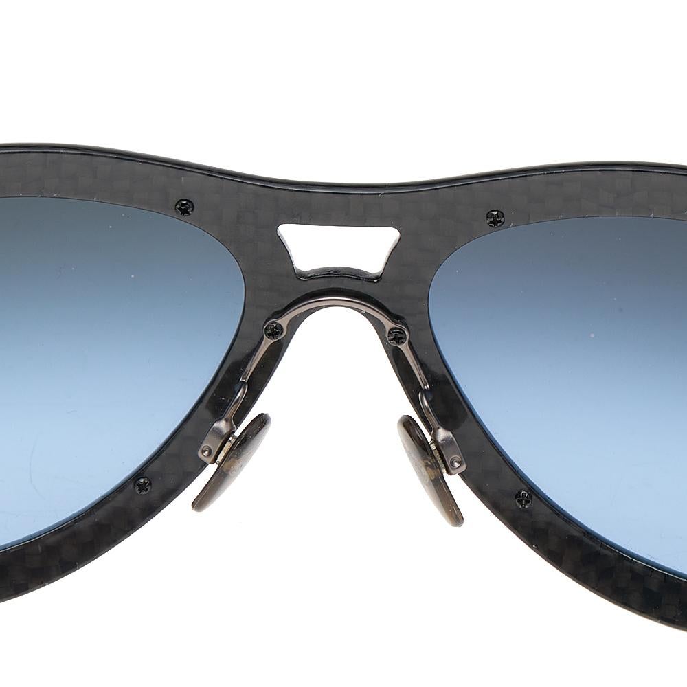 Gray Chanel Monochrome Carbon Fiber/Blue Gradient 4197 Aviator Sunglasses