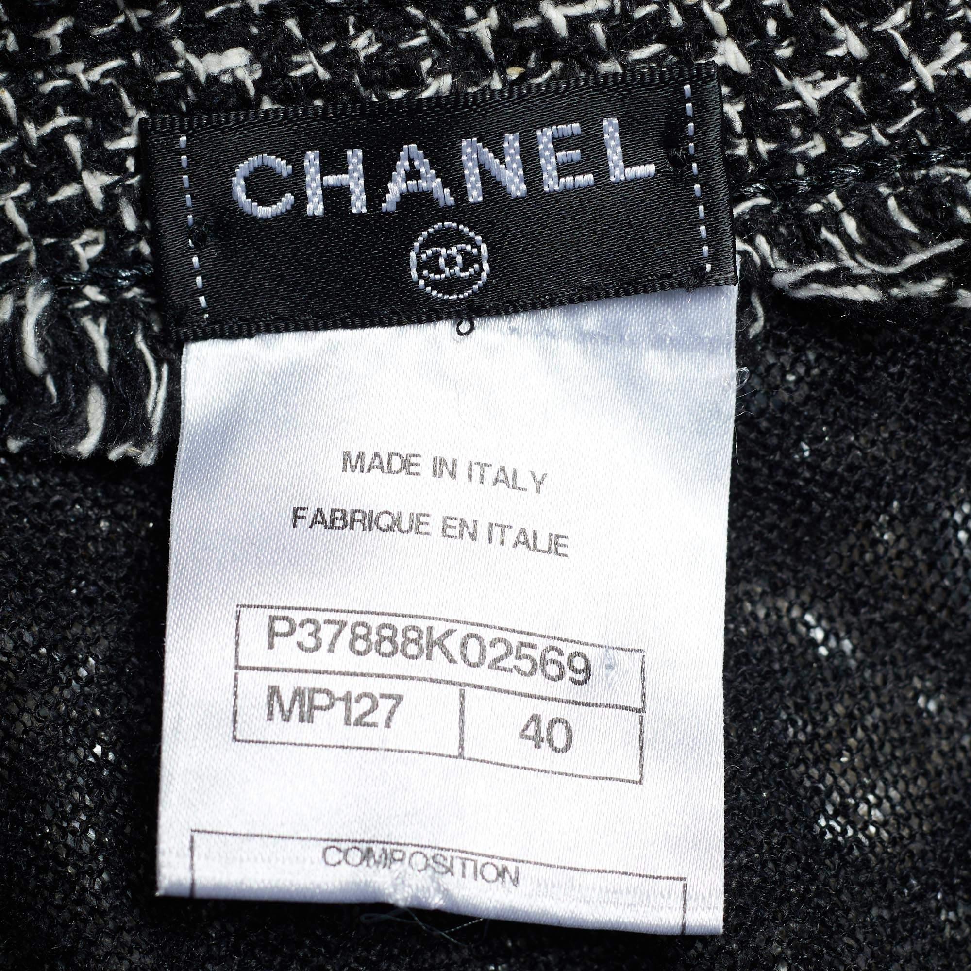 Women's Chanel Monochrome Checkered Sequin Mini Dress M