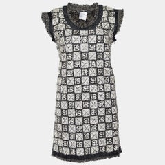 Chanel Monochrome Checkered Sequin Mini Dress M