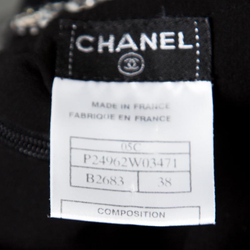 Chanel Monochrome Colorblock Tweed Trim Sleeveless Maxi Dress M In Good Condition In Dubai, Al Qouz 2