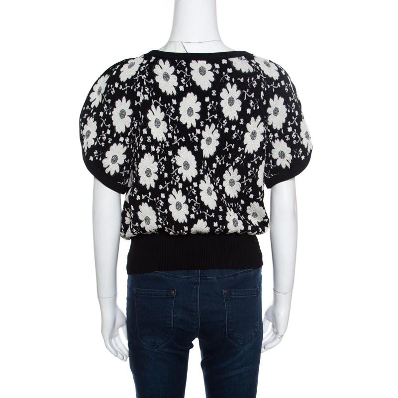 floral jacquard knit top zara