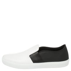 Chanel Monochrome Leather Slip On Sneakers Size 42