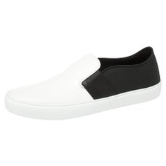 Chanel Monochrome Leather Slip On Sneakers Size 42