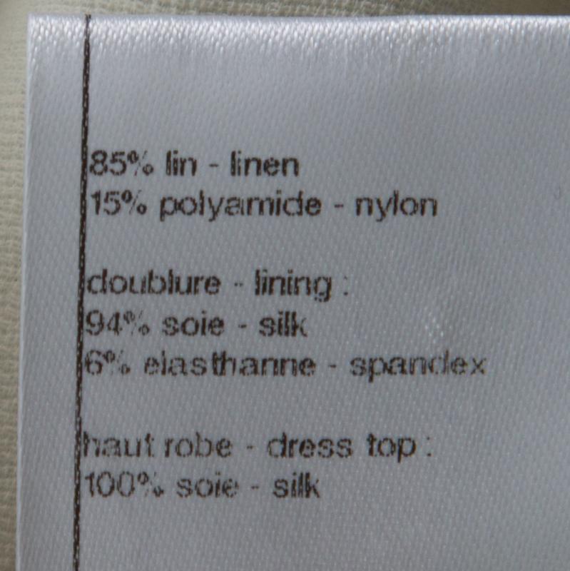 Chanel Monochrome Linen and Silk Strapless Romper M In Good Condition In Dubai, Al Qouz 2