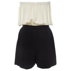 Chanel Monochrome Linen and Silk Strapless Romper M