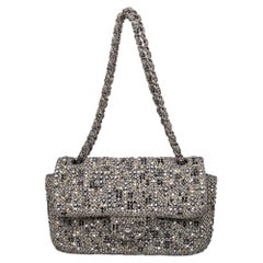 Chanel Monochrome Tweed Embellished Flap Bag
