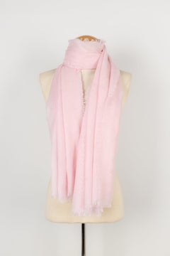 Chanel Monogrammed Pink Cashmere Stole