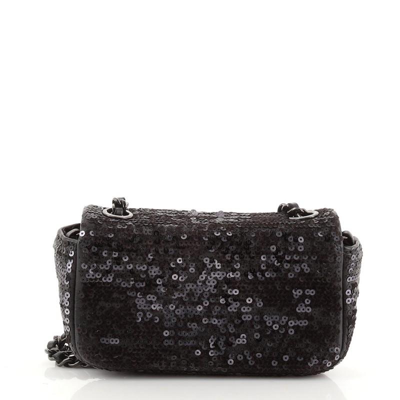 Chanel Moonlight On The Water Flap Bag Sequins Mini In Good Condition In NY, NY