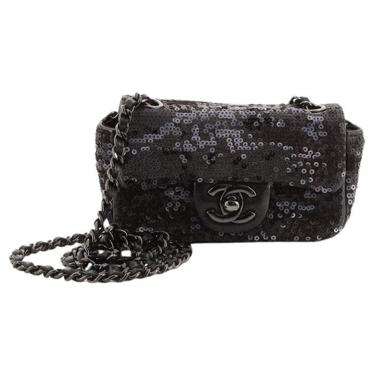 CHANEL 2014 Dark Grey Crystal Mini Classic Flap Evening Bag For Sale at  1stDibs