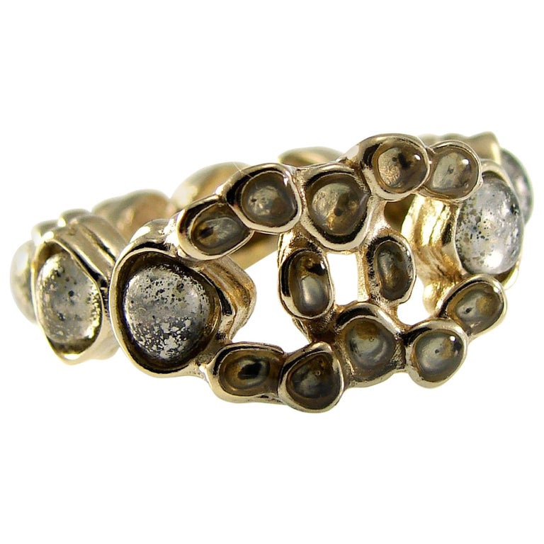 Chanel Moonstone Glass Ring CC Logo 12A Size 7 at 1stDibs