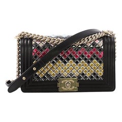 Chanel Mosaic Boy Flap Bag Embellished Lambskin Old Medium
