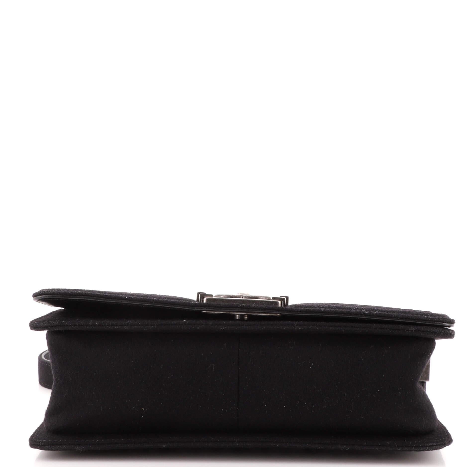 Chanel Mosaic Boy Flap Bag Embellished Wool Old Medium 1