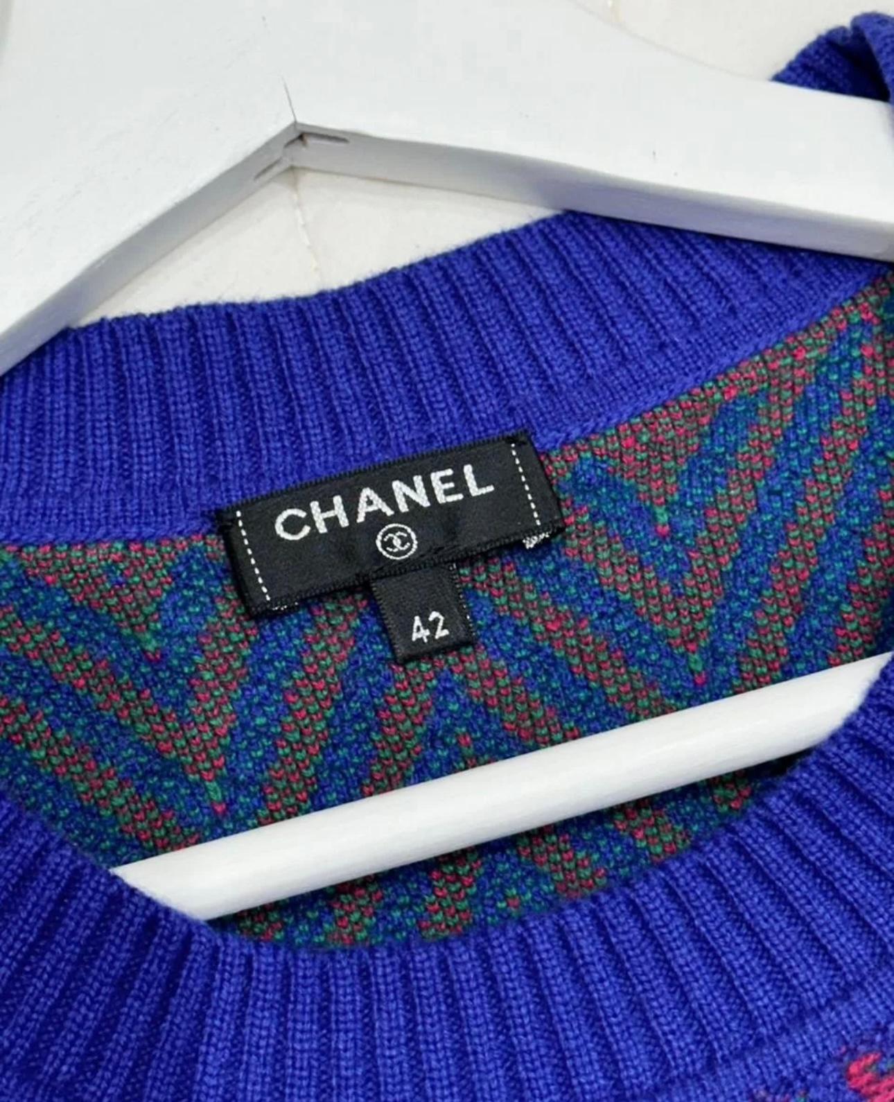Chanel Most Coveted CC Logo Cashmere Dress en vente 6