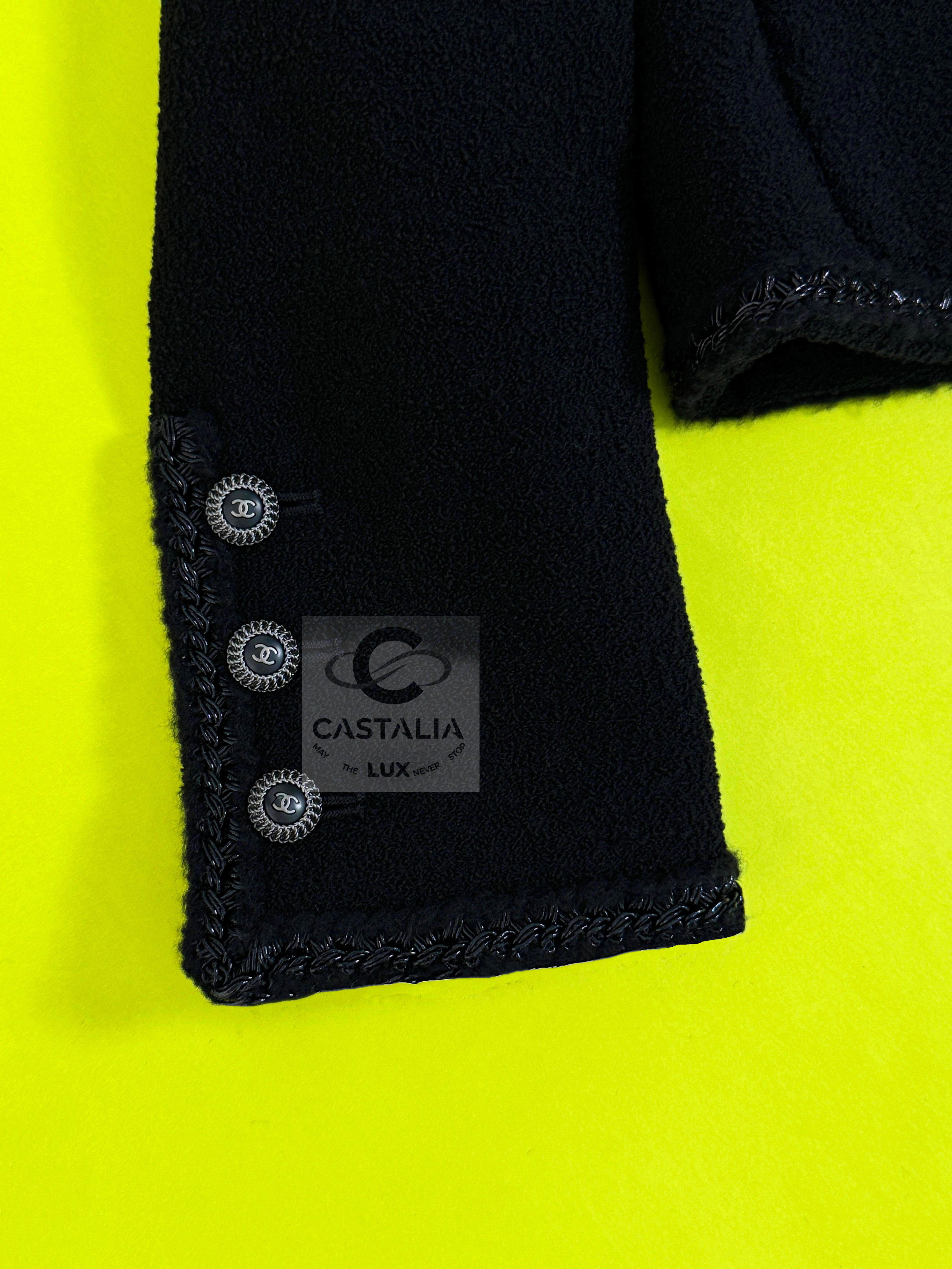 Chanel Most Coveted Iconic Black Tweed Jacket 11