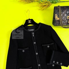 Chanel Most Coveted Iconic Black Tweed Jacket