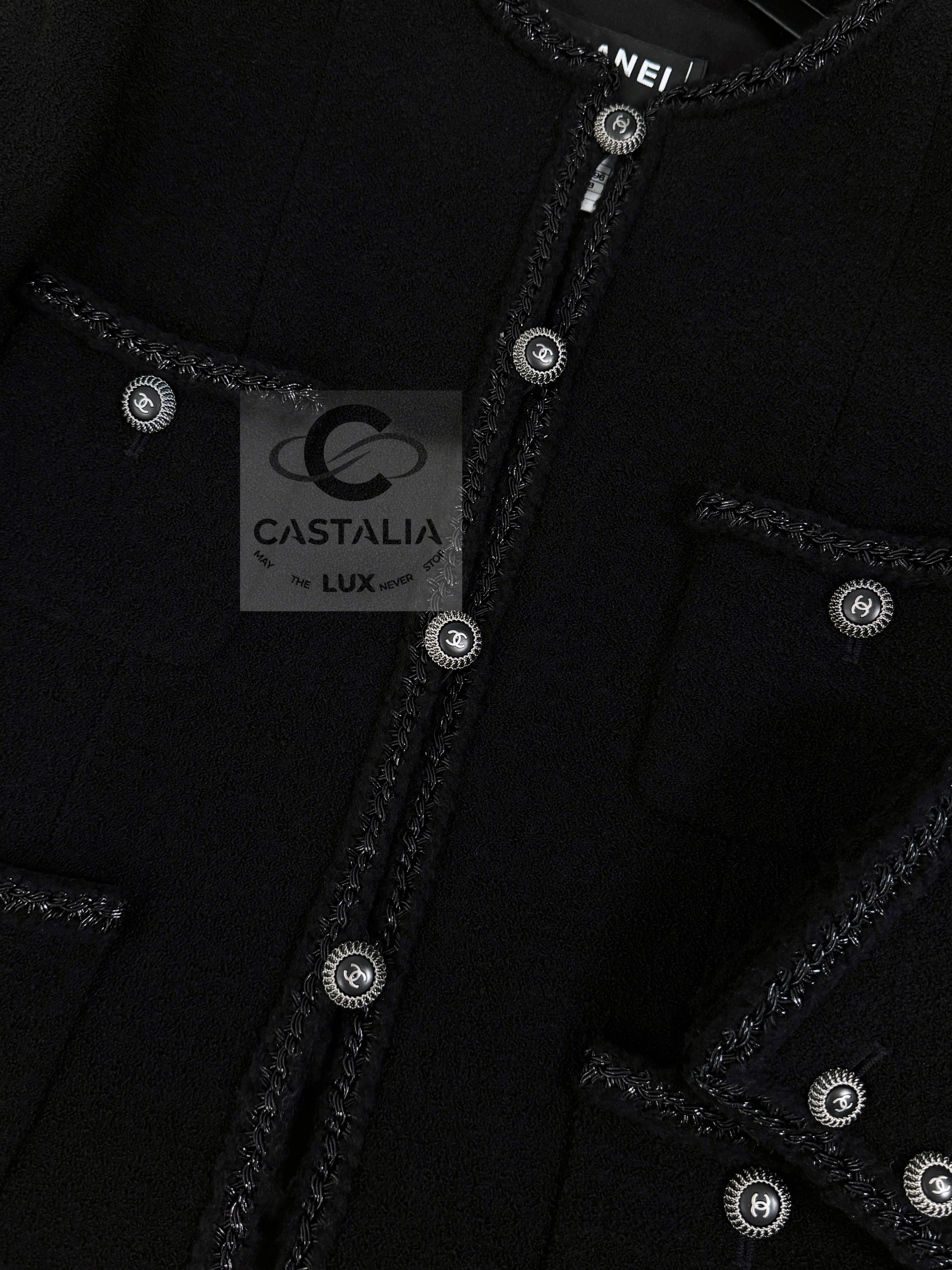 Chanel Most Coveted Iconic Black Tweed Jacket 16