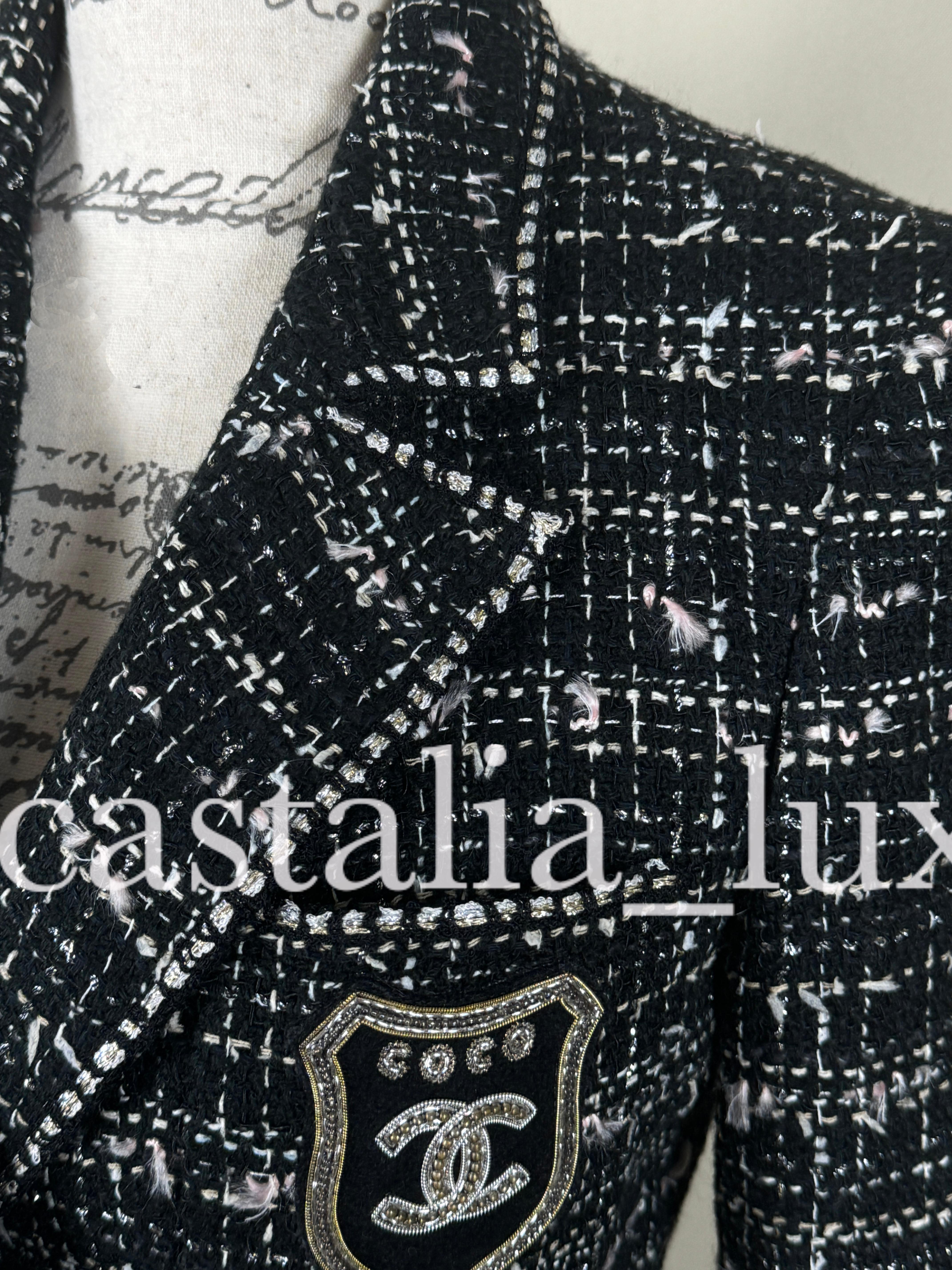 Chanel Most Hunted CC Patch Black Tweed Jacket 13