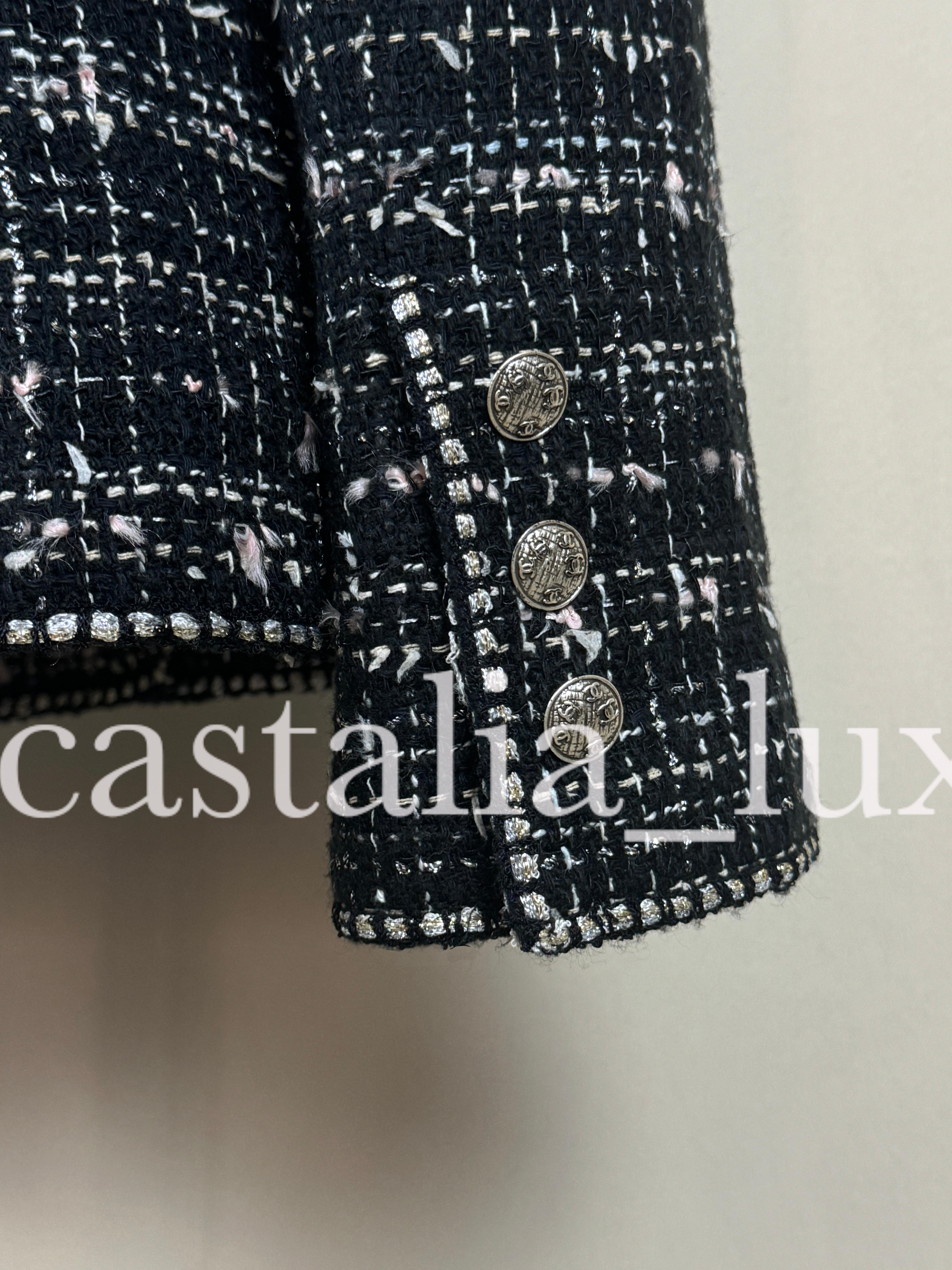Chanel Most Hunted CC Patch Black Tweed Jacket 14