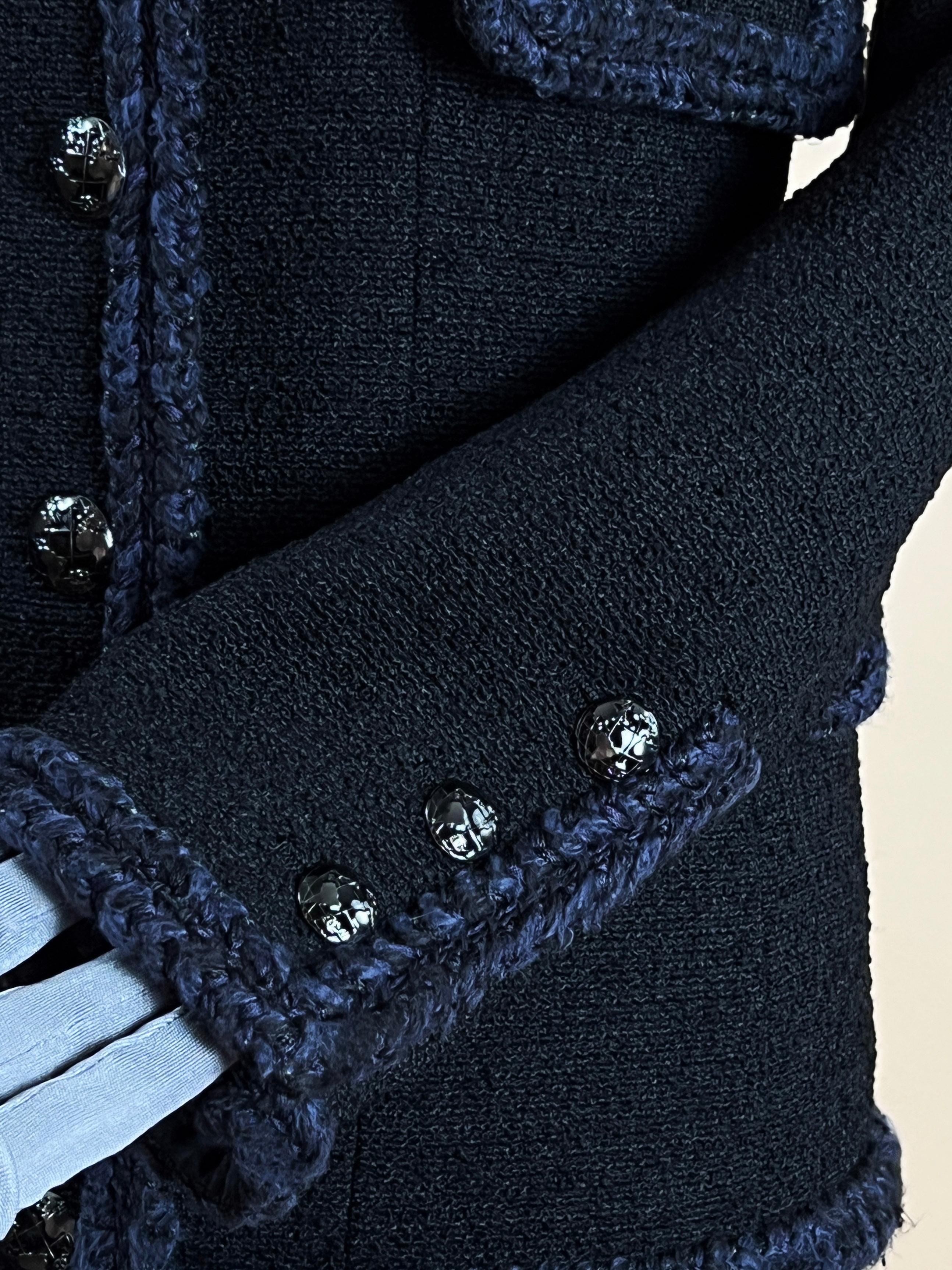 Chanel Most Iconic Globalization Black Tweed Jacket 6